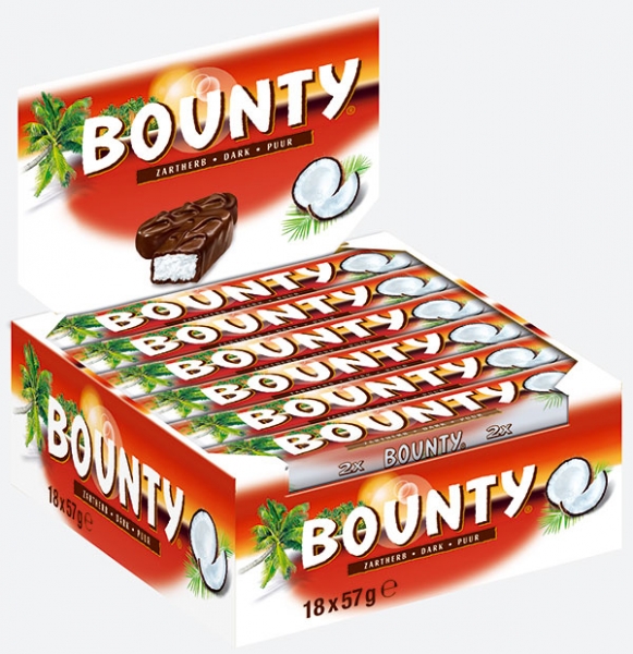 Süßwaren Versandkostenfrei Bounty Zartherb Display